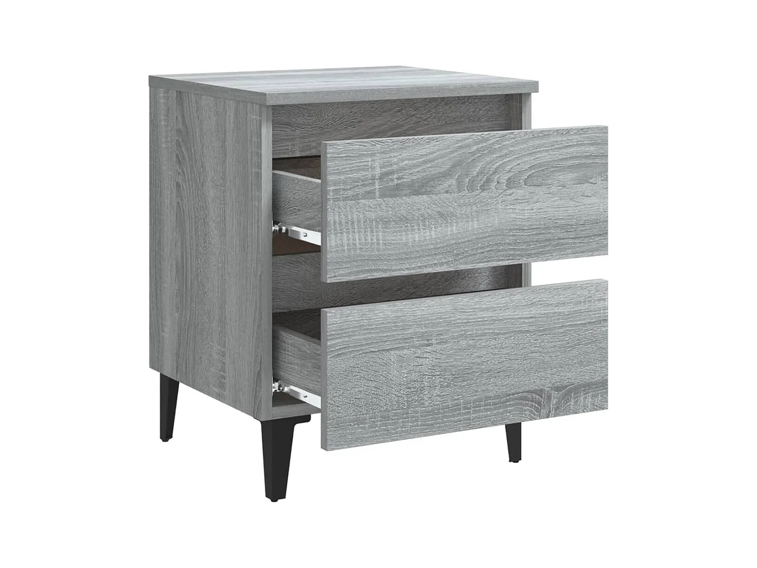 Orvieto  Table de chevet avec pieds en métal Sonoma gris 40x35x50 cm