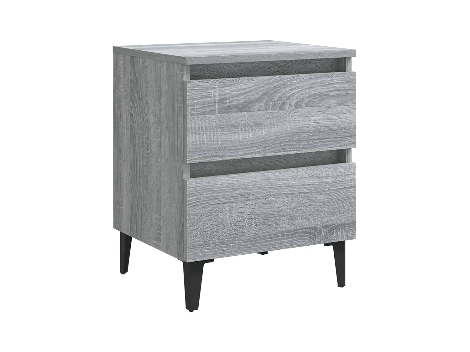 Orvieto  Table de chevet avec pieds en métal Sonoma gris 40x35x50 cm