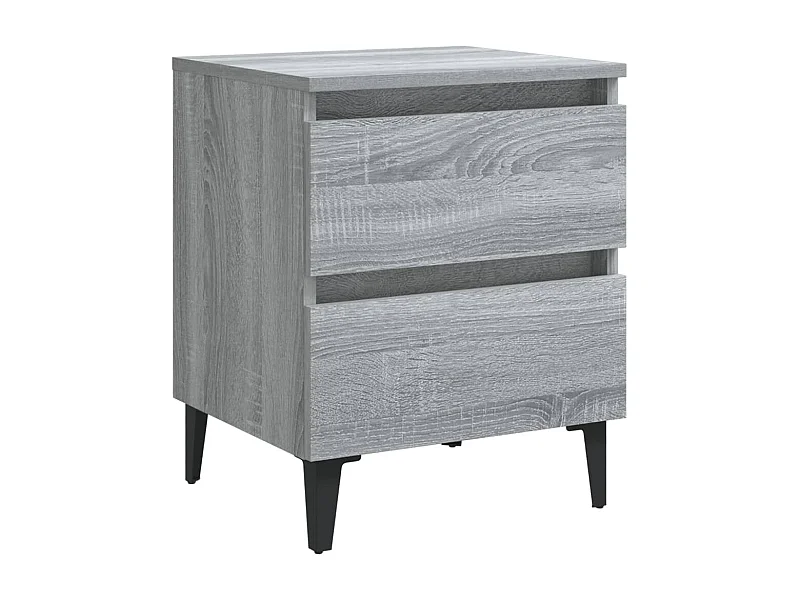 Orvieto  Mesita de noche con patas de metal gris Sonoma 40x35x50 cm