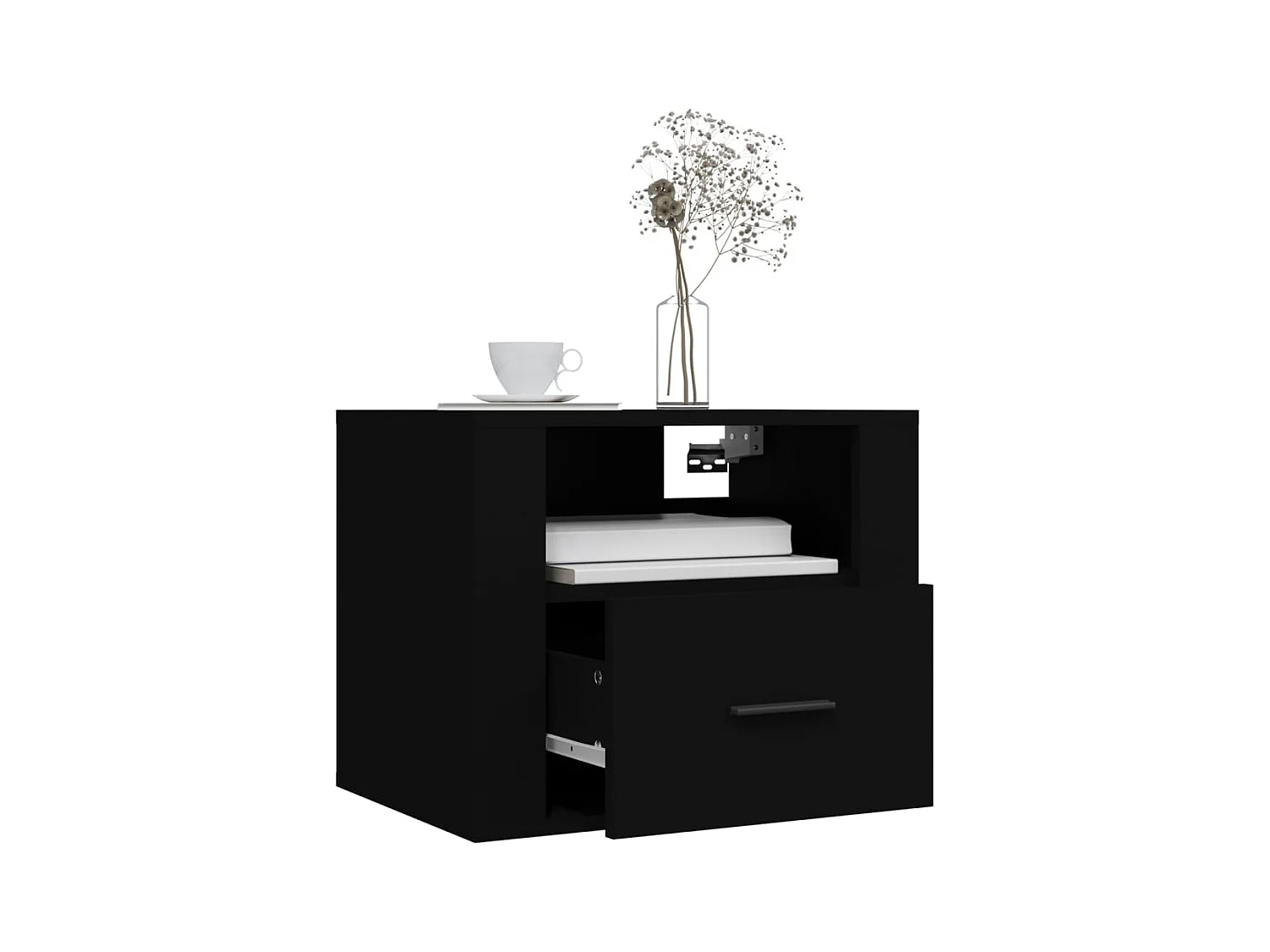 Pyren  Tables de chevet murales 2 pcs Noir 50x36x40 cm