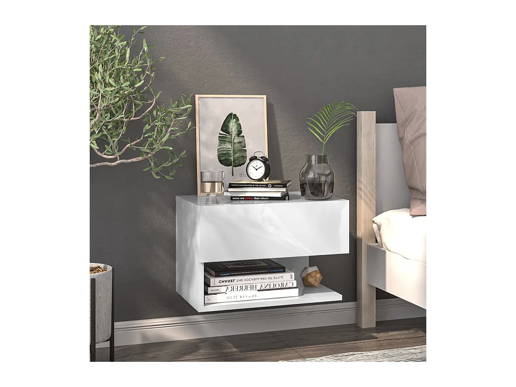 Freke  Tables de chevet murales 2 pcs Blanc