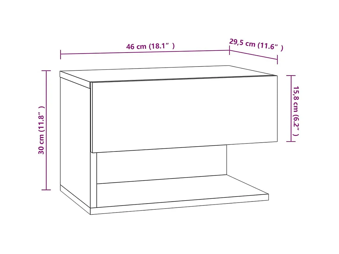 Freke  Tables de chevet murales 2 pcs Blanc