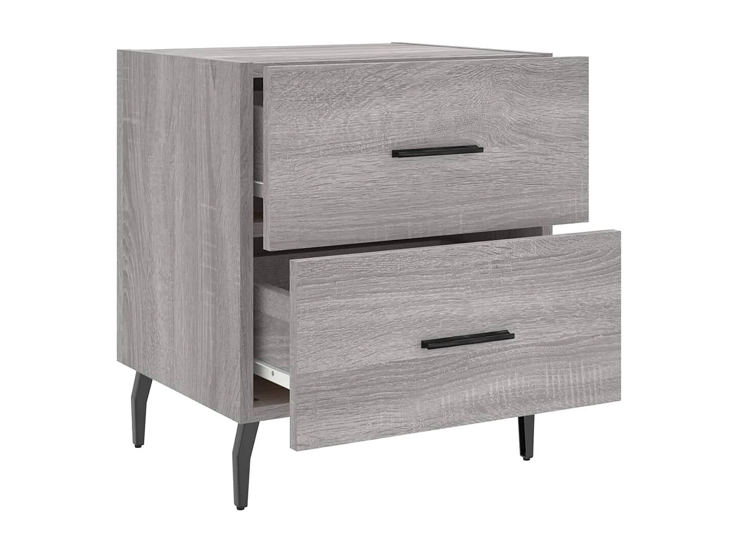 Brad John  Tables de chevet 2 pcs sonoma gris 40x35x47,5 cm