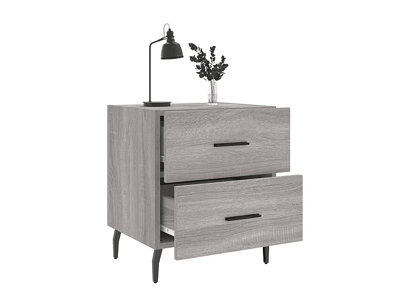 Brad John  Nachttische 2 Stk. Grau Sonoma 40x35x47,5 cm Holzwerkstoff
