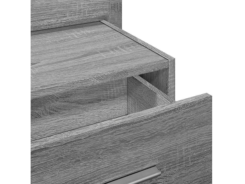 El Campo  Table de chevet murale avec lumières LED sonoma gris