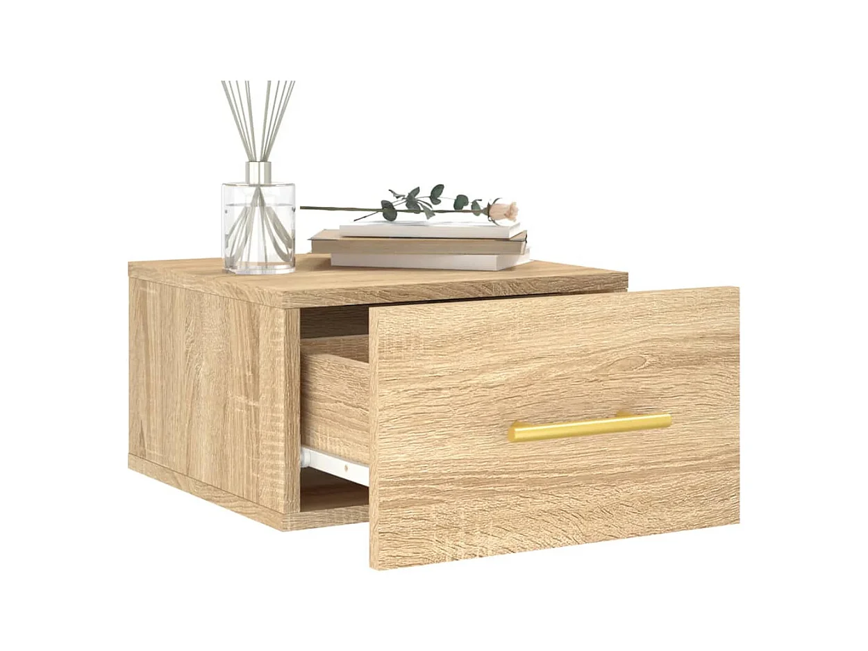 Nylo  Table de chevet murale chêne sonoma 35x35x20 cm