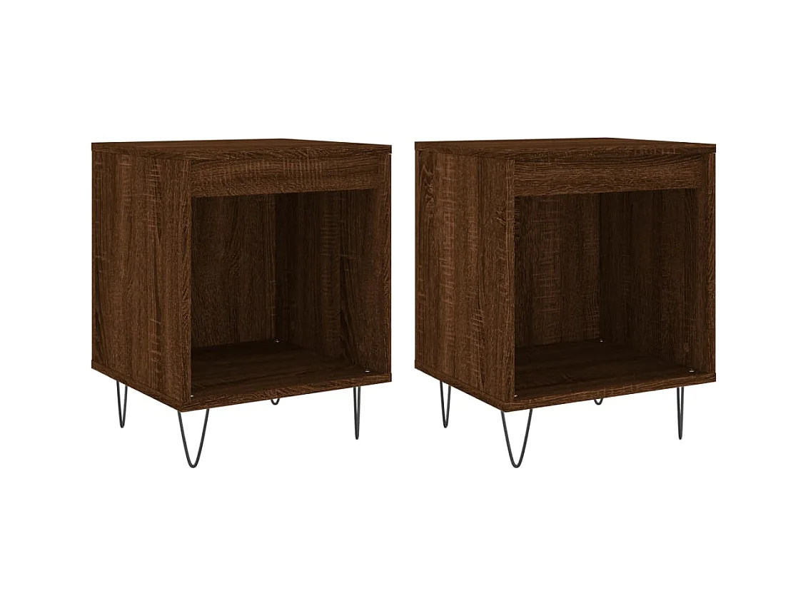 Sander  Tables de chevet 2 pcs chêne marron 40x35x50 cm bois ingénierie