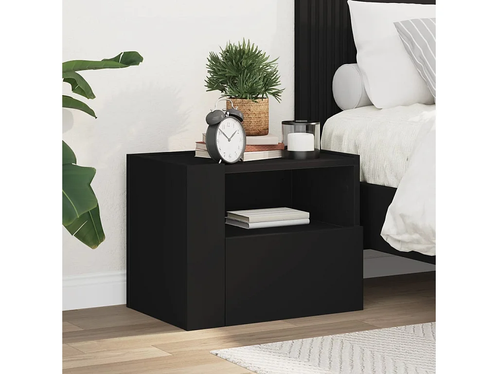 Sun City Center  Table de chevet murale noir 45x30x35 cm