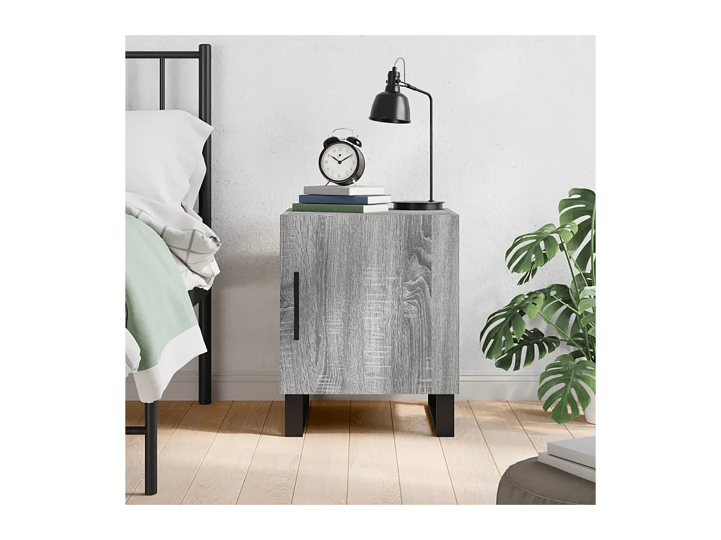 Kuopio  Table de chevet sonoma gris 40x40x50 cm bois d'ingénierie