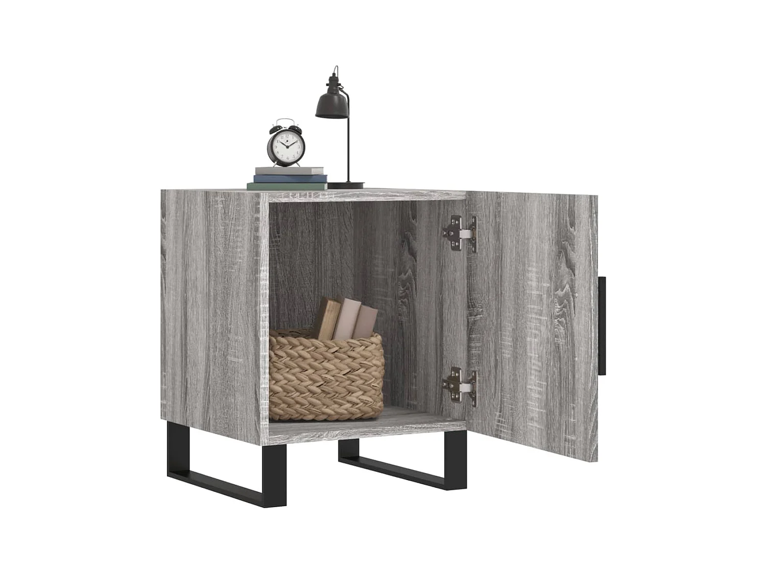 Kuopio  Table de chevet sonoma gris 40x40x50 cm bois d'ingénierie