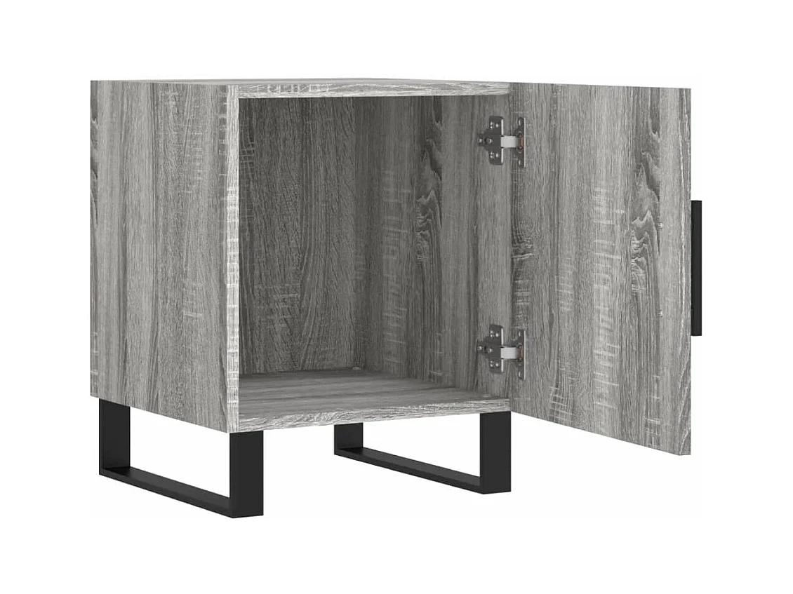 Kuopio  Table de chevet sonoma gris 40x40x50 cm bois d'ingénierie