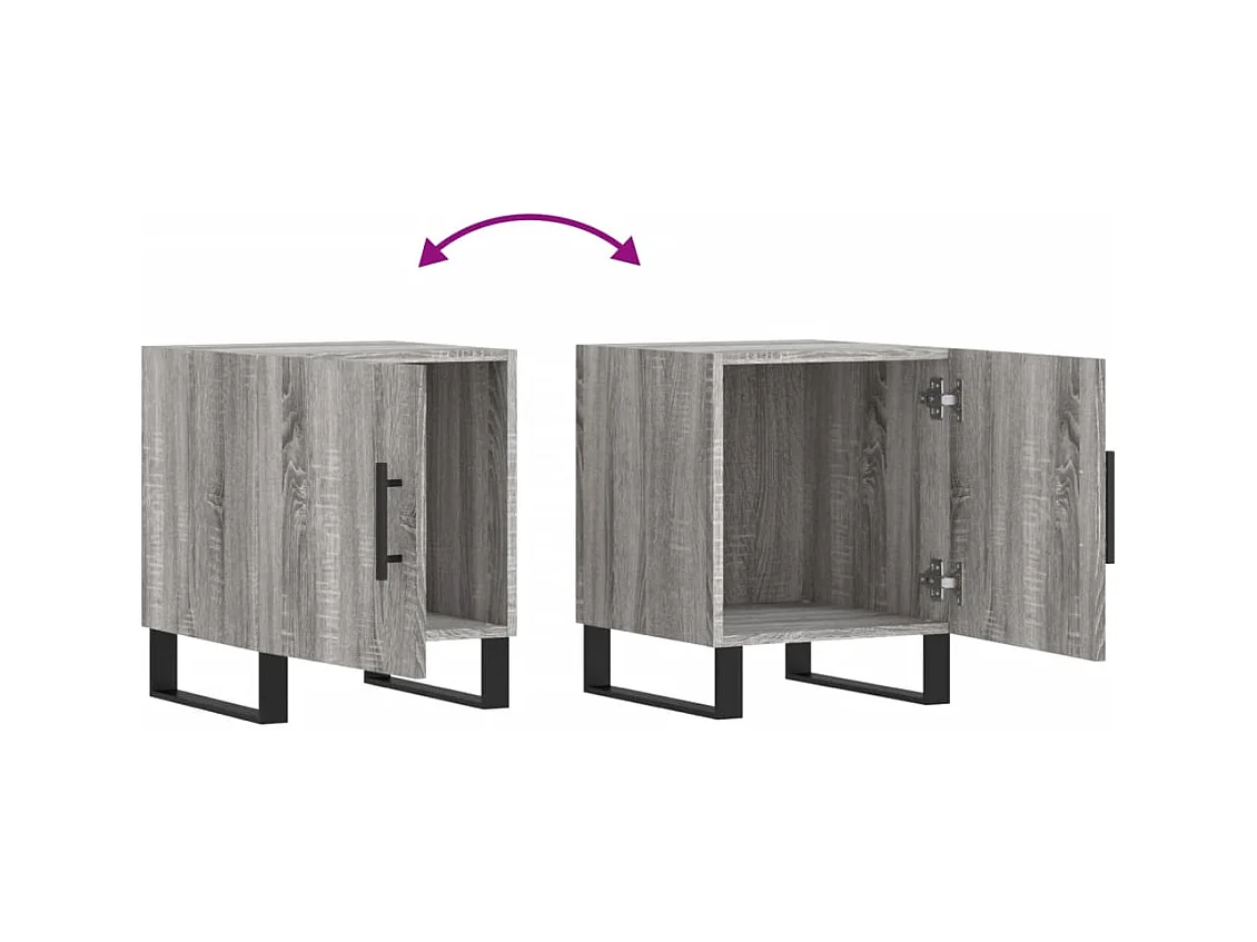 Kuopio  Table de chevet sonoma gris 40x40x50 cm bois d'ingénierie