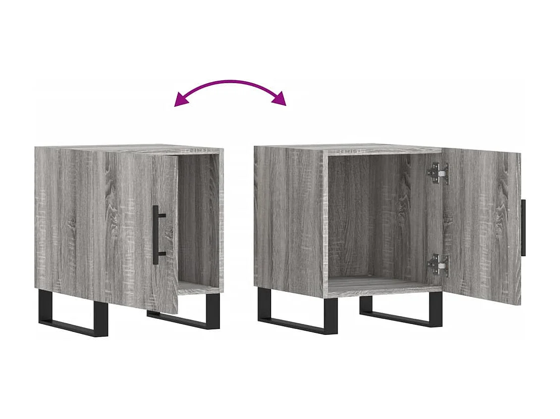 Kuopio  Comodino Grigio Sonoma 40x40x50 cm in Legno Multistrato