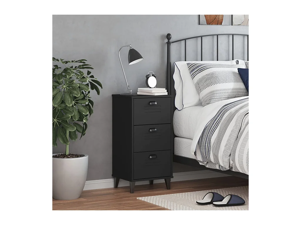 Sophie-Catherine  Table de chevet VIKEN noir bois d'ingénierie