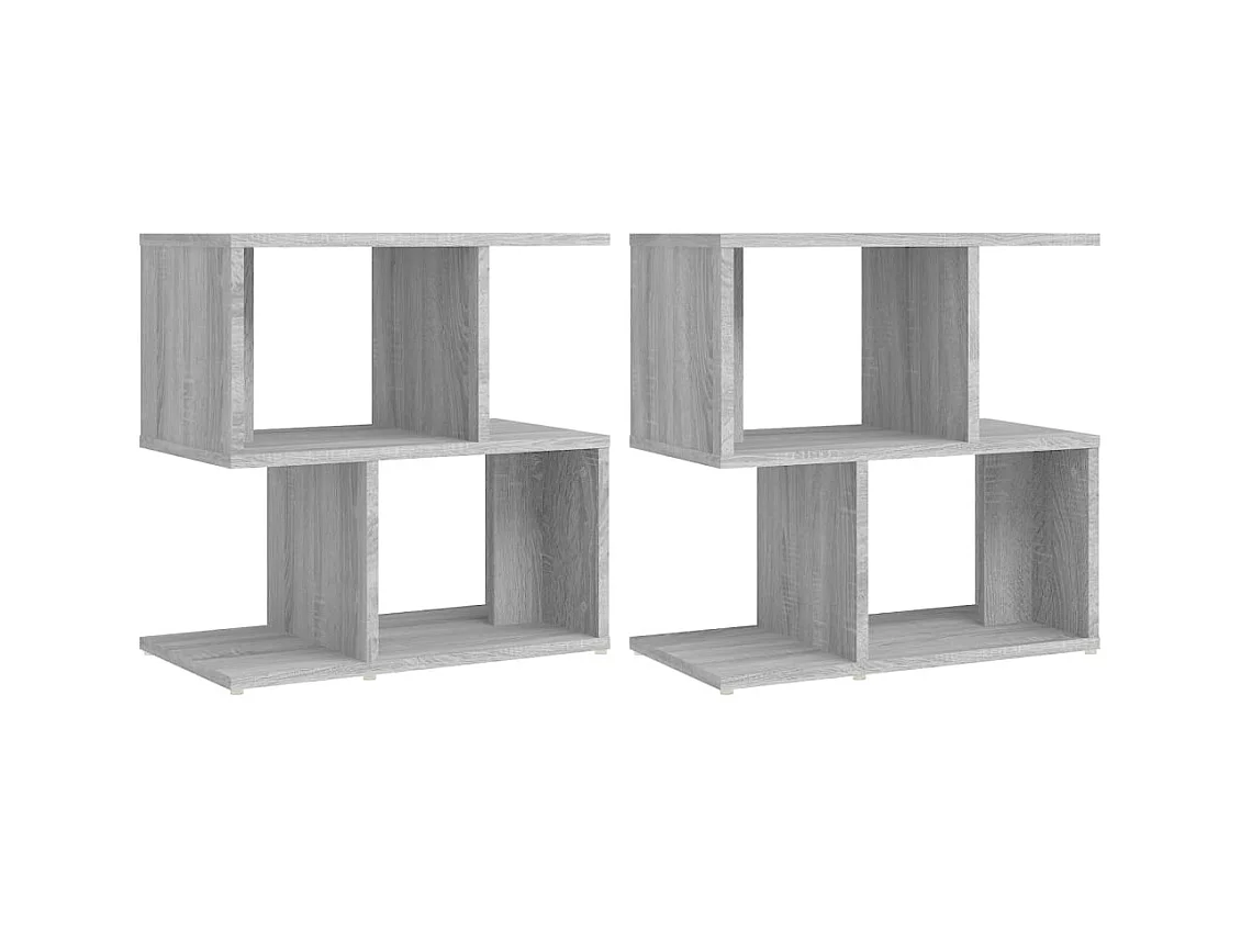 Kerwin  Table de chevet 2pcs Sonoma gris 50x30x51,5cm Bois d'ingénierie