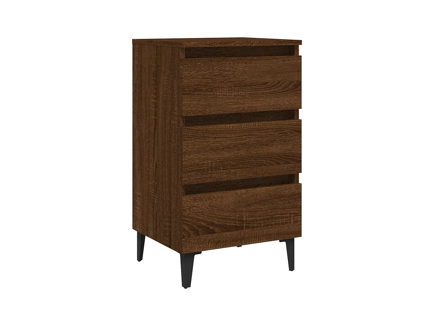 Artan  Comodino con Gambe in Metallo Rovere Marrone 40x35x69 cm