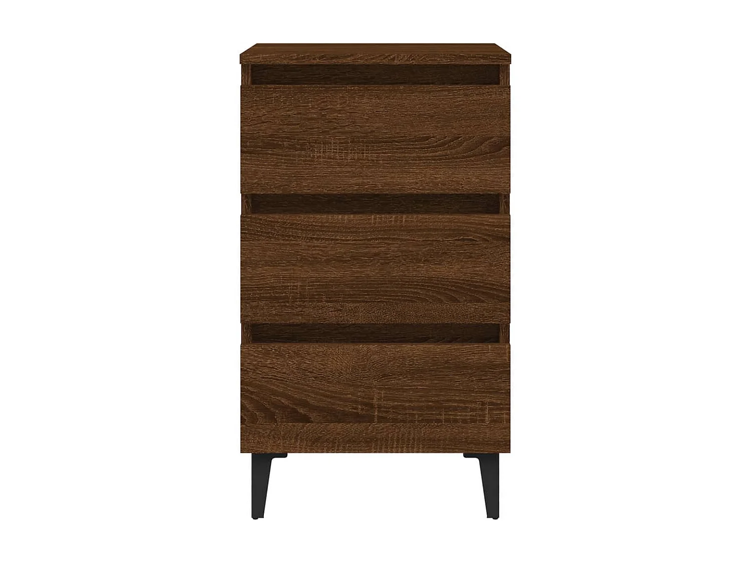 Artan  Comodino con Gambe in Metallo Rovere Marrone 40x35x69 cm