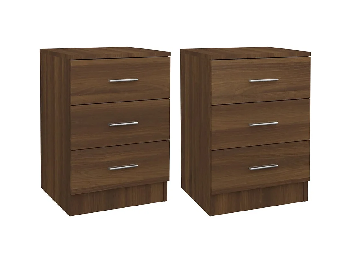 Drumraney  Nachttische 2 Stk. Braun Eichen-Optik 38x35x56 cm Holzwerkstoff