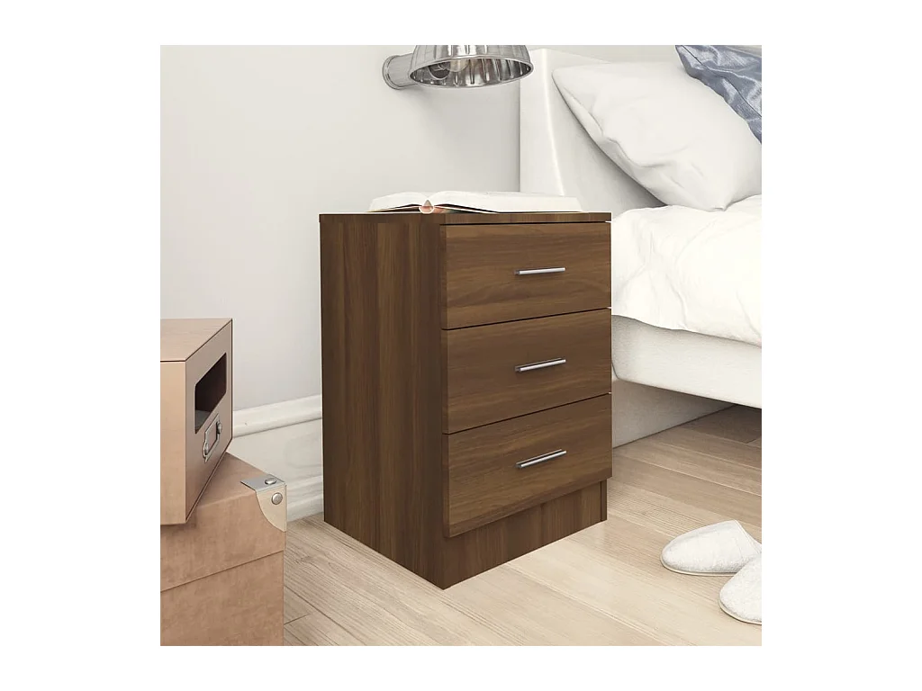 Drumraney  Nachttische 2 Stk. Braun Eichen-Optik 38x35x56 cm Holzwerkstoff