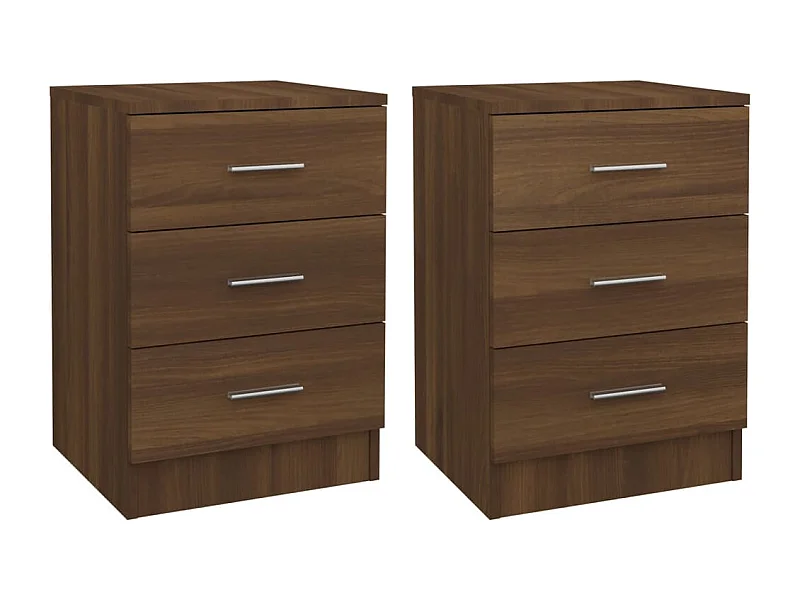 Drumraney  Comodini 2 pz Rovere Marrone 38x35x56 cm in Legno Multistrato