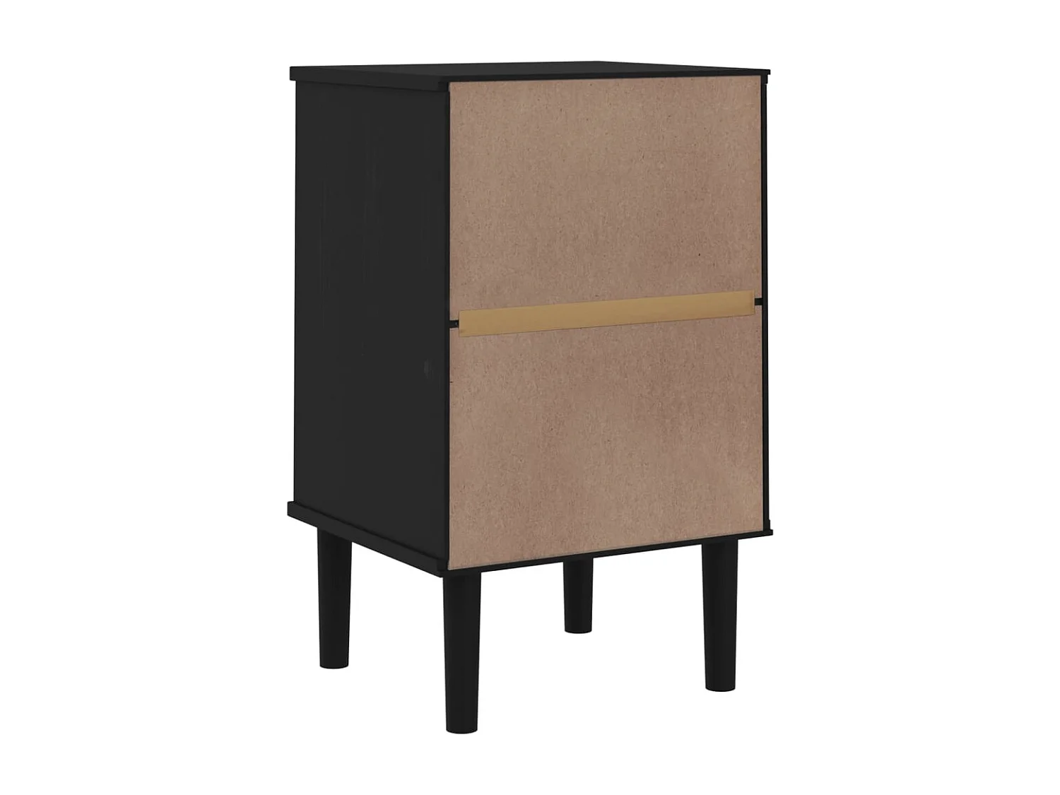 Narvik  Comodino SENJA Aspetto Rattan Nero 40x35x65 cm in Legno Pino