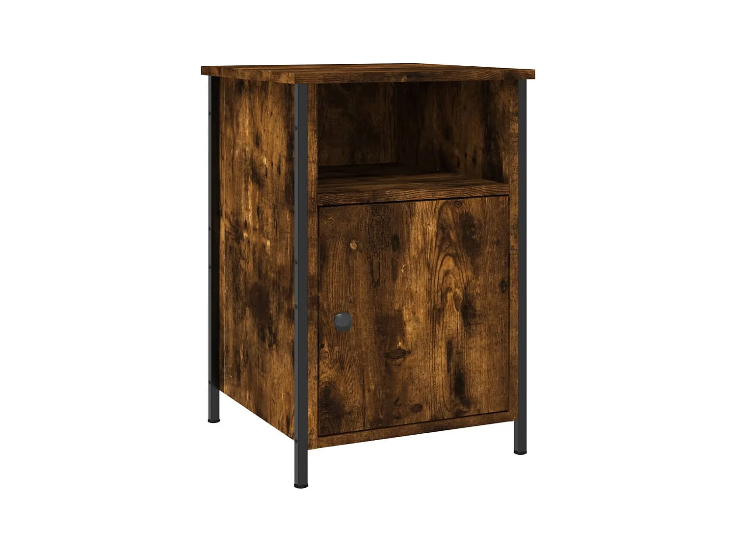 Lindra  Table de chevet chêne fumé 40x42x60 cm bois d'ingénierie