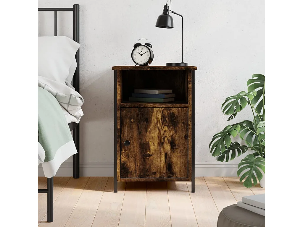 Lindra  Comodino Rovere Fumo 40x42x60 cm Legno Multistrato