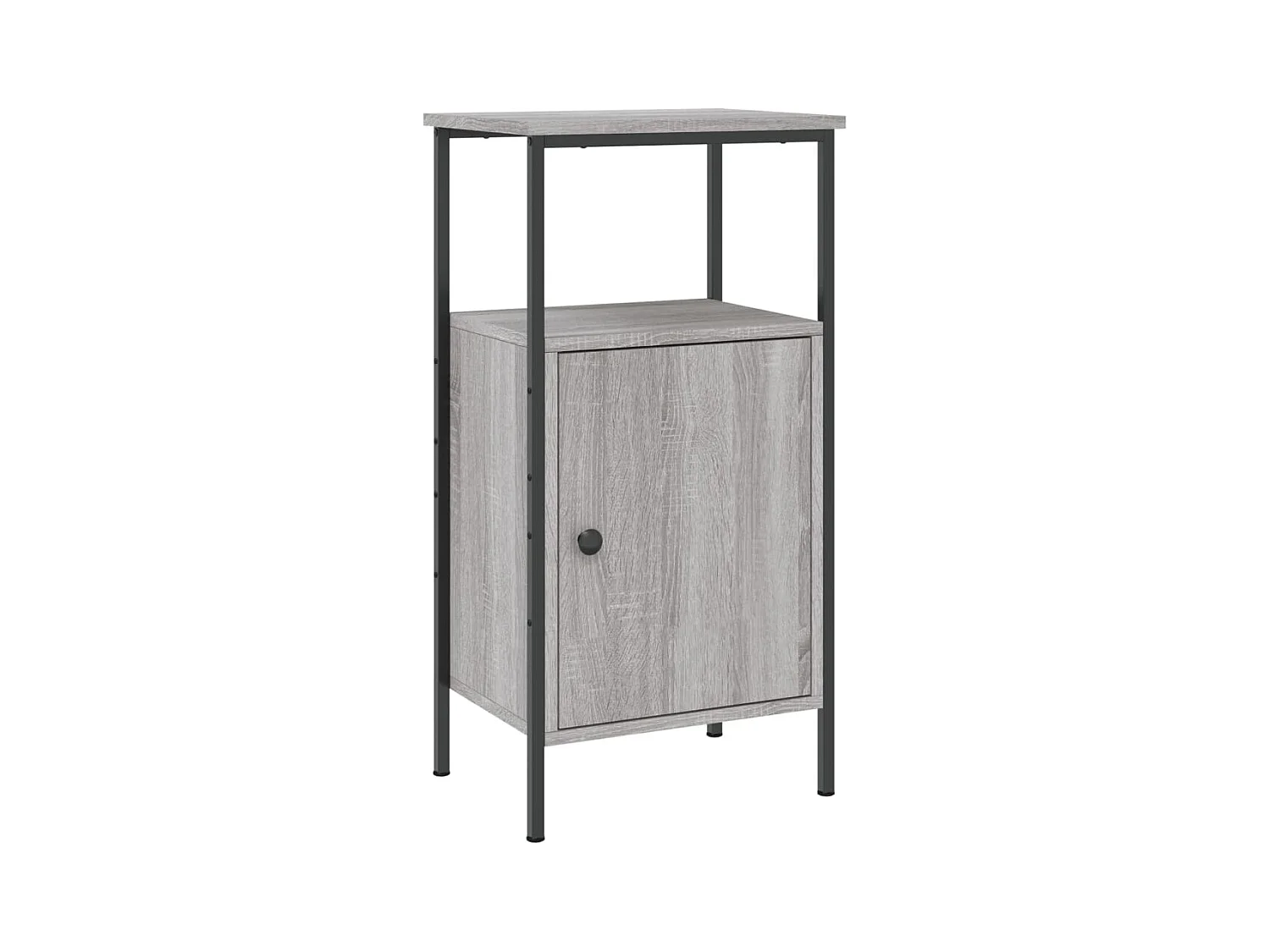 Wellford  Table de chevet sonoma gris 41x31x80 cm bois d'ingénierie