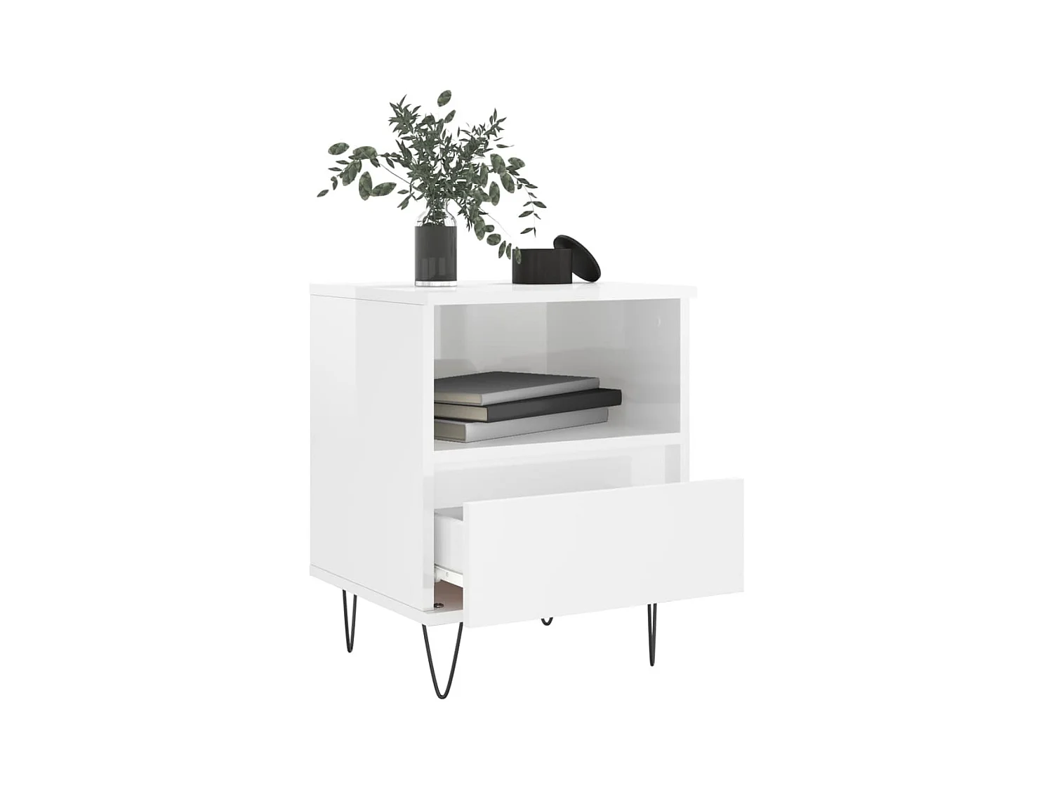 Hulst  Tables de chevet 2 pcs blanc brillant 40x35x50 cm