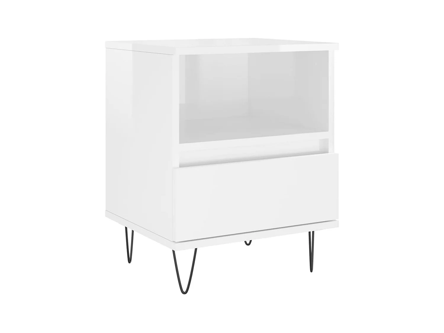 Hulst  Tables de chevet 2 pcs blanc brillant 40x35x50 cm