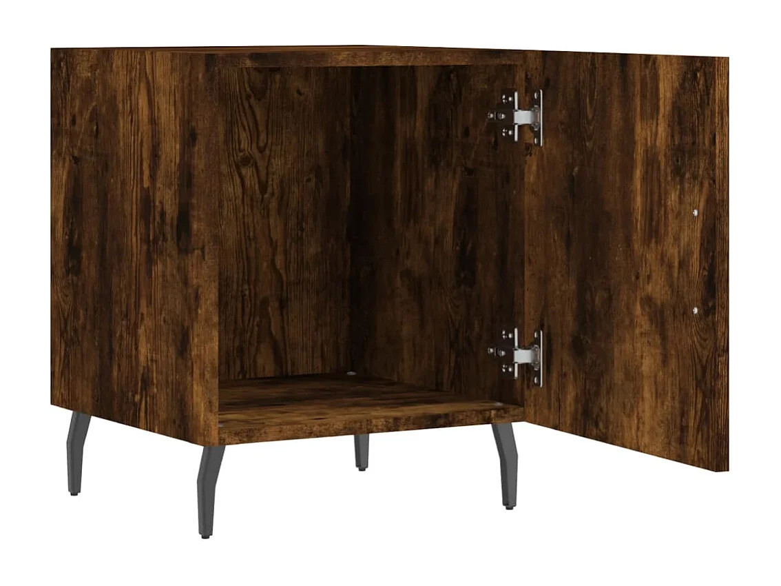 Volda  Tables de chevet 2 pcs chêne fumé 40x40x50 cm bois d'ingénierie