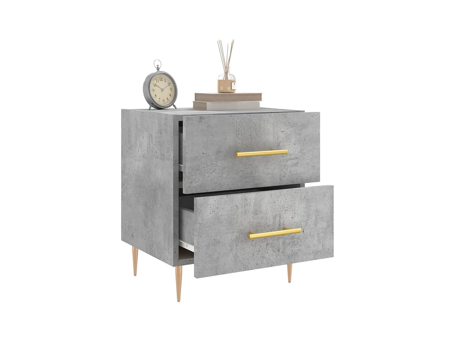 Villa Park  Tables de chevet 2pcs gris béton 40x35x47,5cm bois d’ingénierie