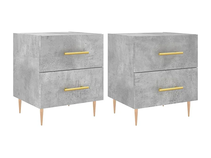 Villa Park  Tables de chevet 2pcs gris béton 40x35x47,5cm bois d’ingénierie