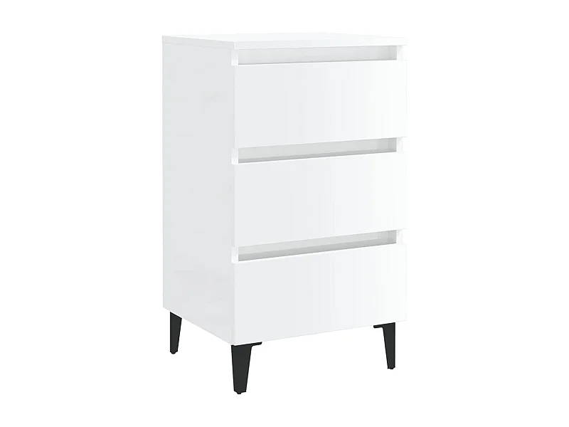 Artan  Nachtkastje met metalen poten 40x35x69 cm hoogglans wit