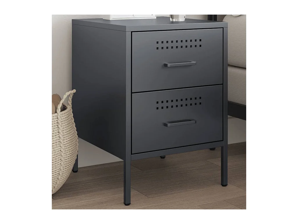 Lucille  Table de chevet anthracite 36x39x50,5 cm acier