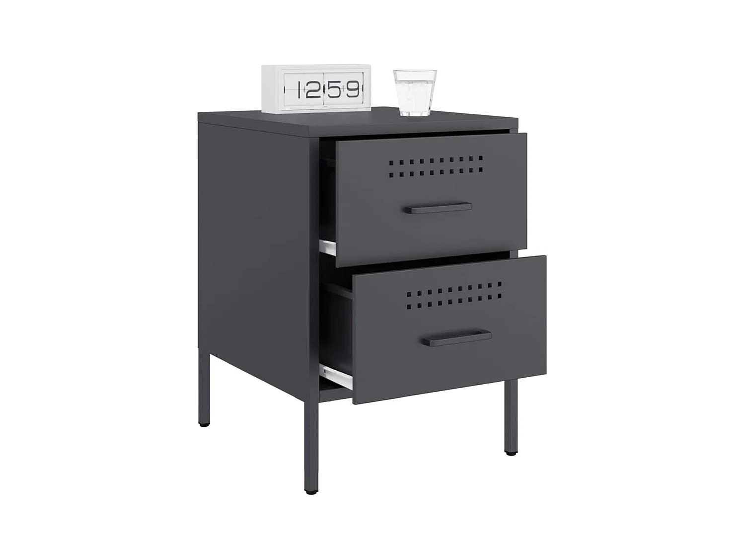 Lucille  Table de chevet anthracite 36x39x50,5 cm acier