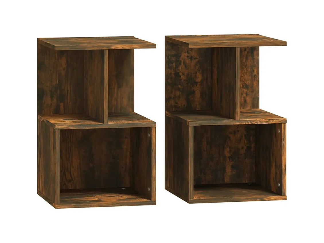 Pam  Tables de chevet 2 pcs Chêne fumé 35x35x55 cm Bois d'ingénierie