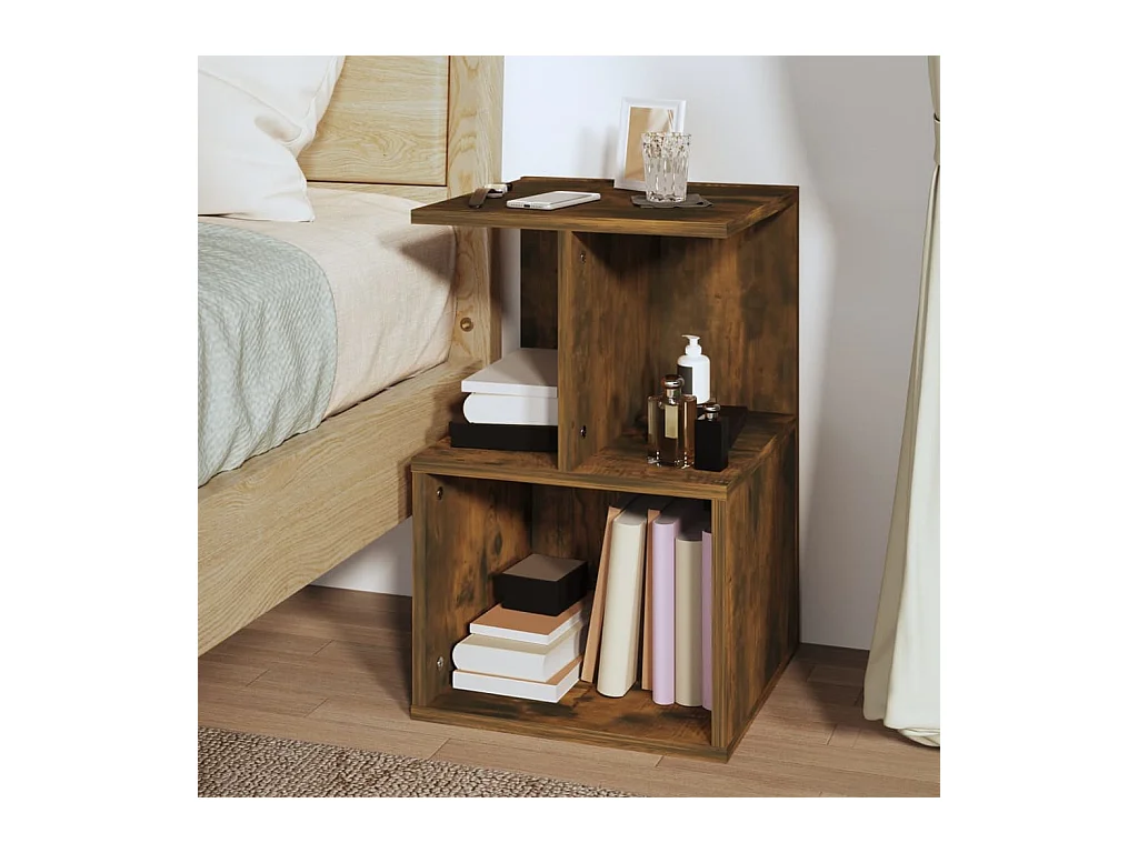 Pam  Tables de chevet 2 pcs Chêne fumé 35x35x55 cm Bois d'ingénierie