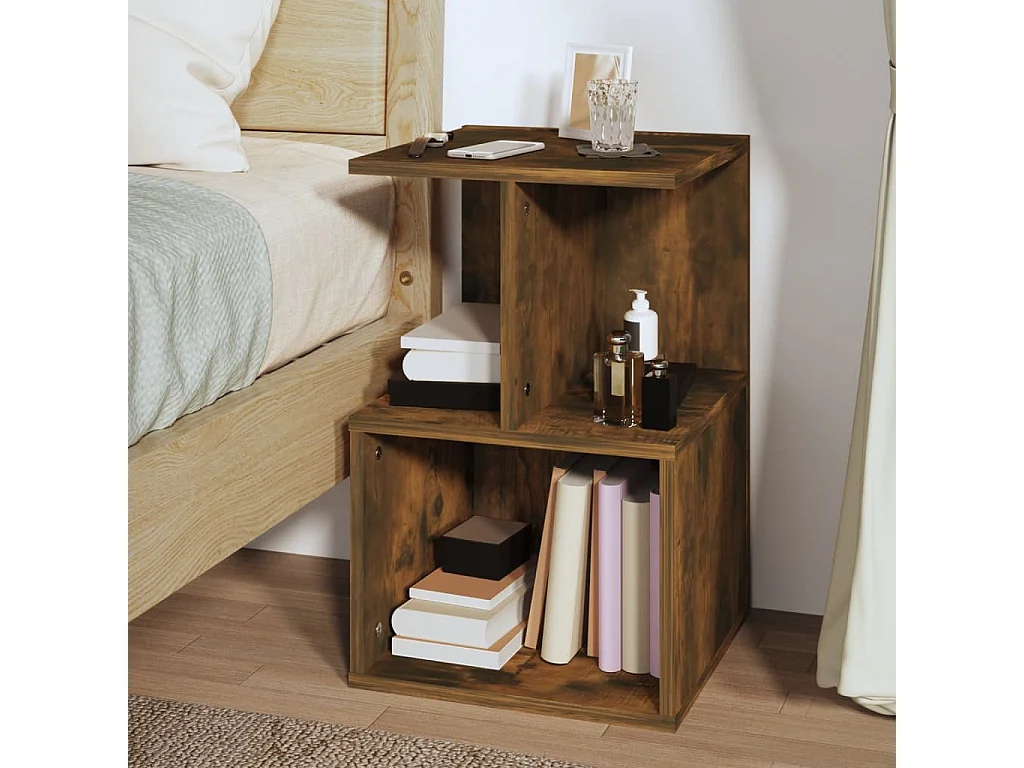 Pam  Tables de chevet 2 pcs Chêne fumé 35x35x55 cm Bois d'ingénierie