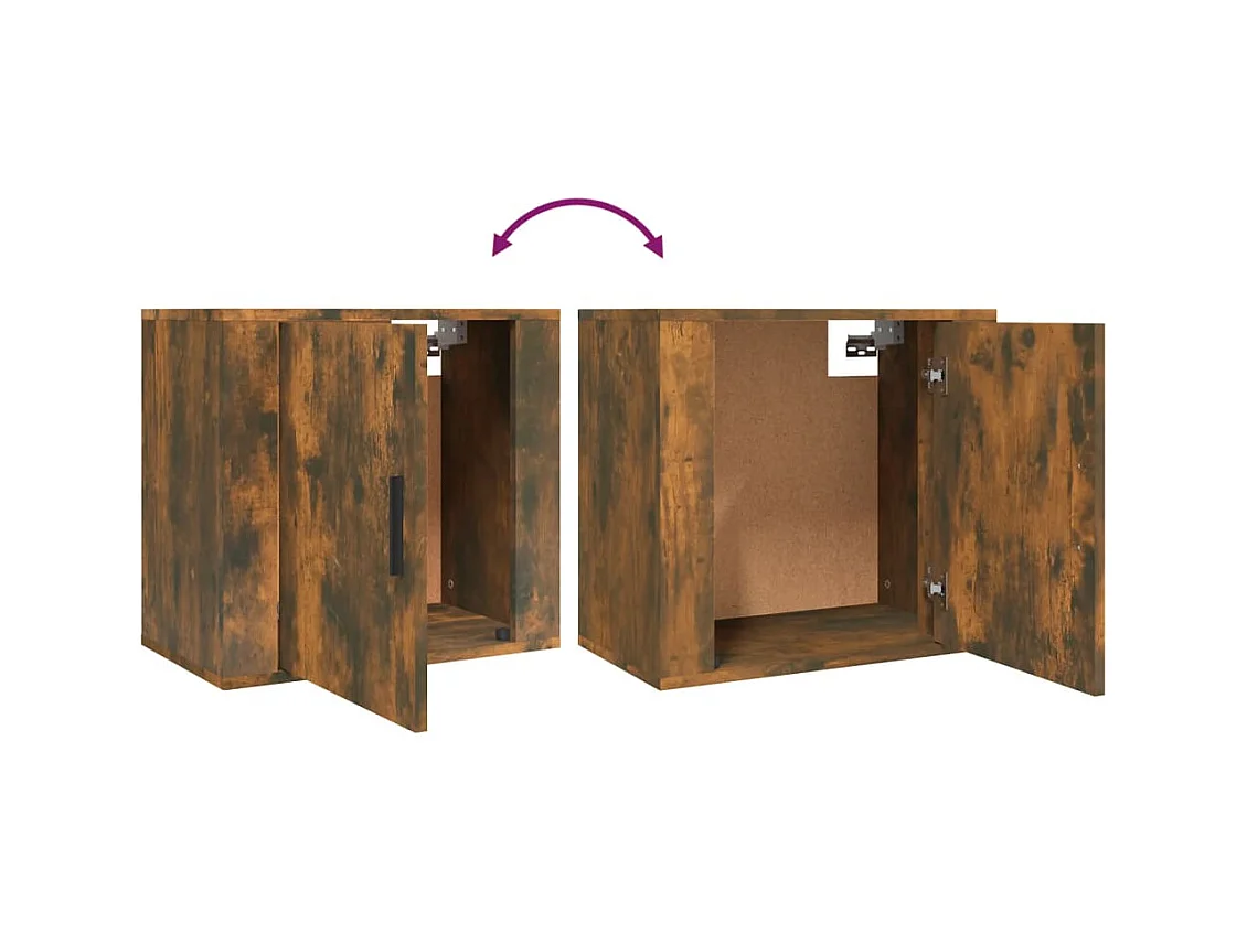 Almond  Table de chevet murale Chêne fumé 50x30x47 cm