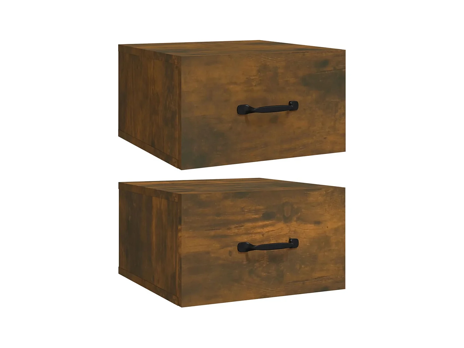Gemma  Tables de chevet murales 2 pcs Chêne fumé 35x35x20 cm