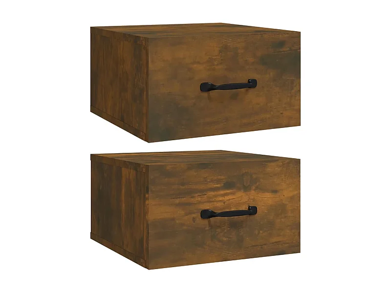 Gemma  Tables de chevet murales 2 pcs Chêne fumé 35x35x20 cm