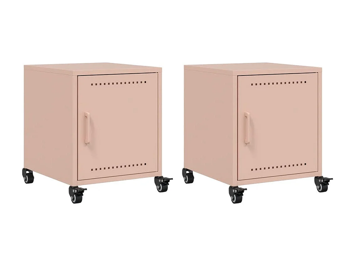 Crestline  Tables de chevet 2 pcs rose 36x39x43,5 cm acier