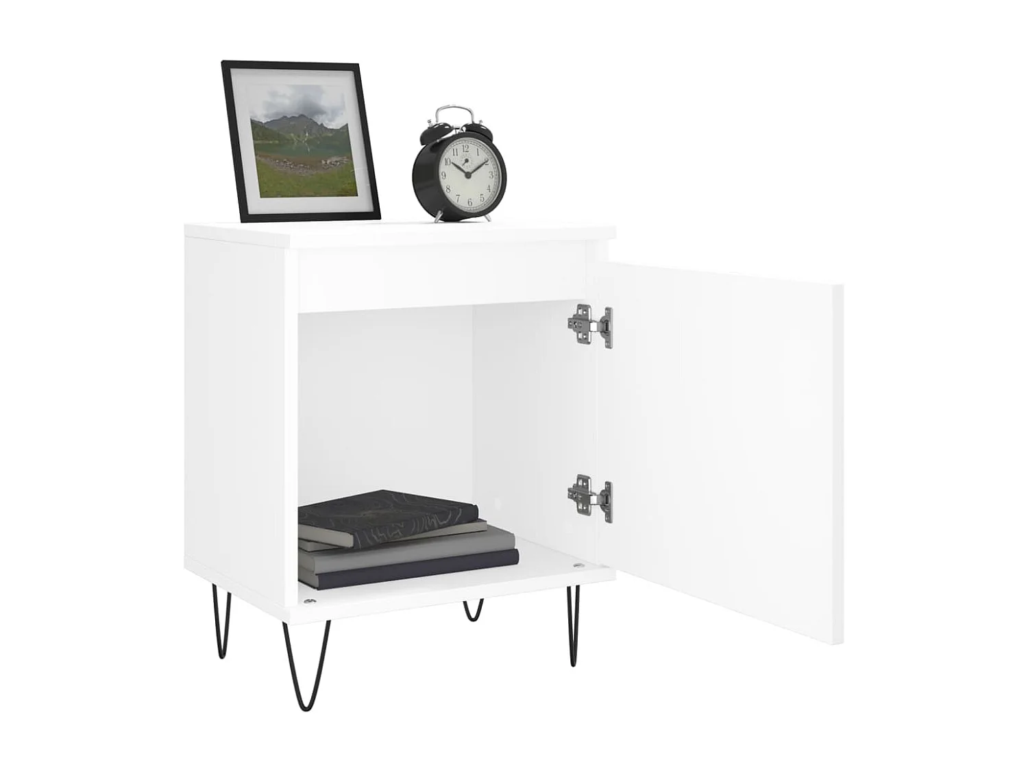 Bordentown  Tables de chevet 2 pcs blanc 40x30x50 cm bois d'ingénierie