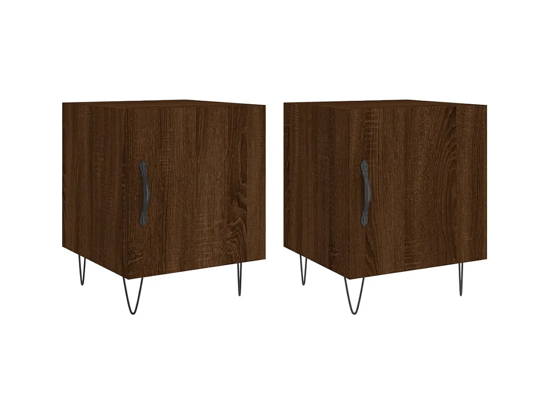 Corning  Tables de chevet 2pcs chêne marron 40x40x50cm bois d'ingénierie