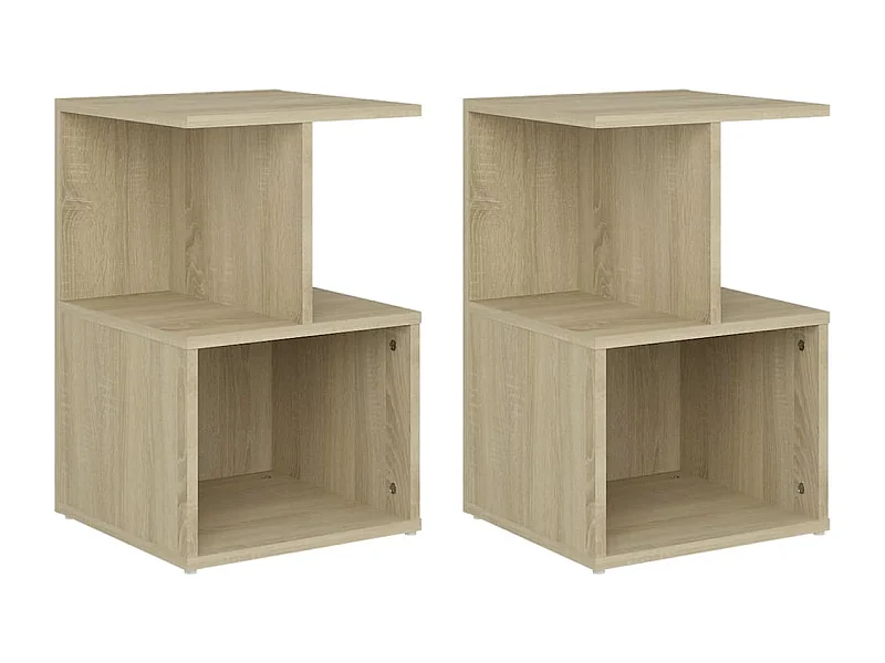 Pam  Tables de chevet 2pcs Chêne sonoma 35x35x55cm bois d'ingénierie