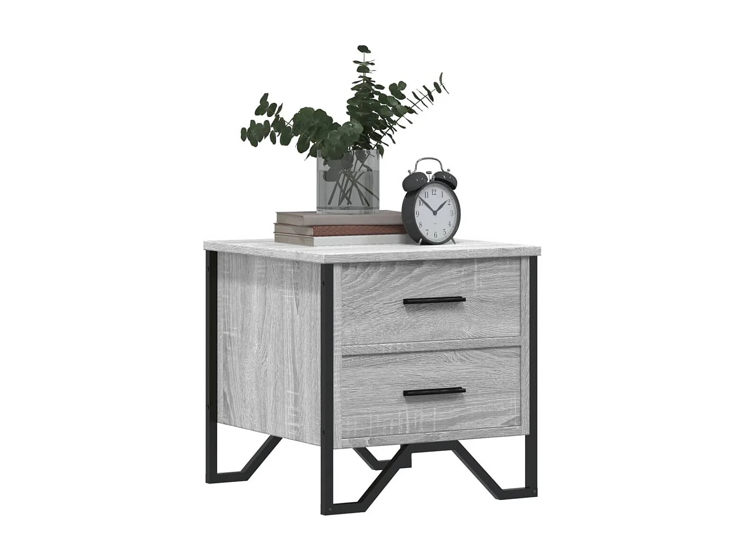 Hanne  Table de chevet sonoma gris 40x41x40 cm bois d'ingénierie