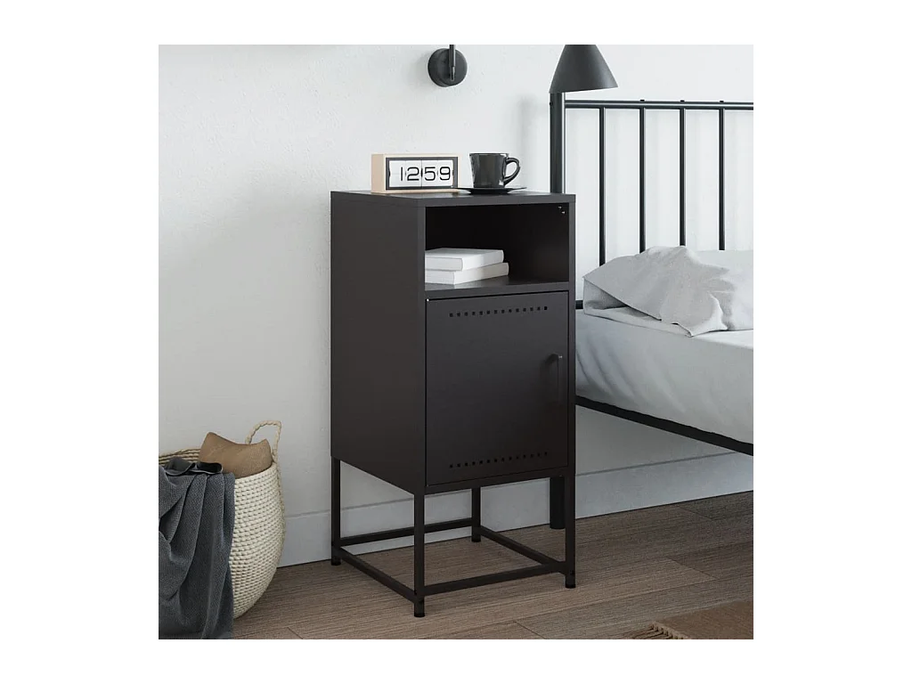 Jacek  Table de chevet noir 36x39x78 cm acier
