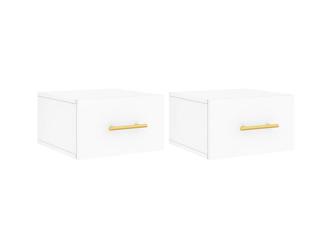 Nylo  Tables de chevet murales 2 pcs blanc 35x35x20 cm