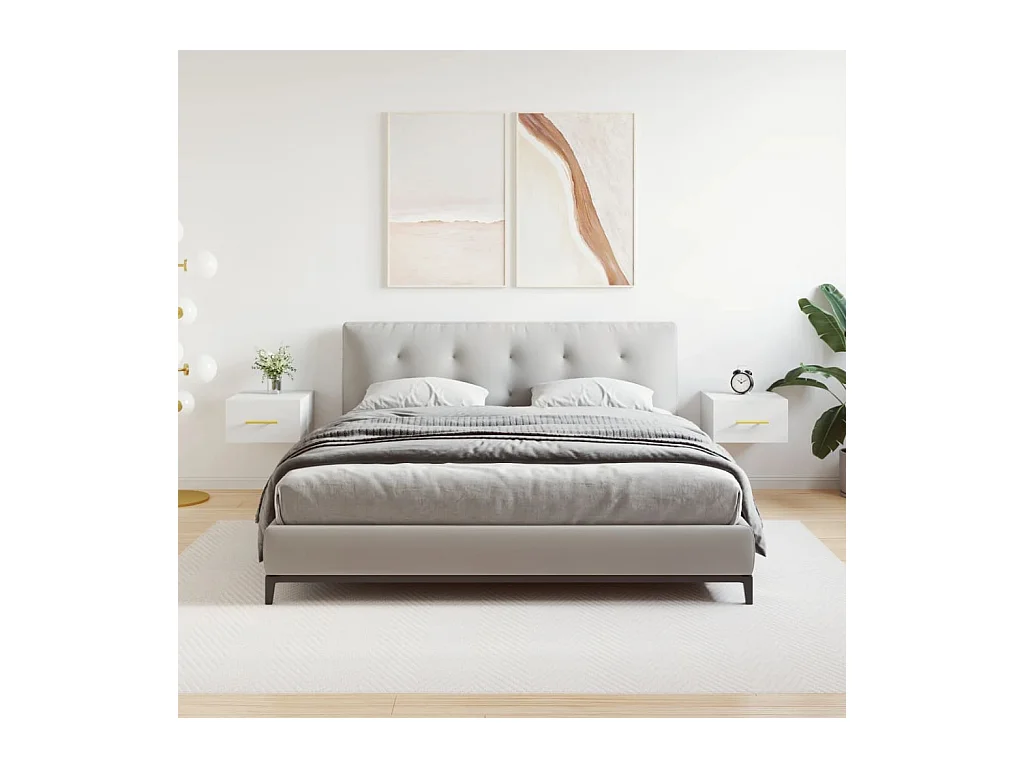 Nylo  Tables de chevet murales 2 pcs blanc 35x35x20 cm